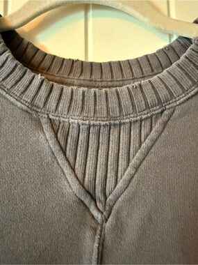 aerie Women's Crewneck Sweater in Light Gray Oversized Super Comfy